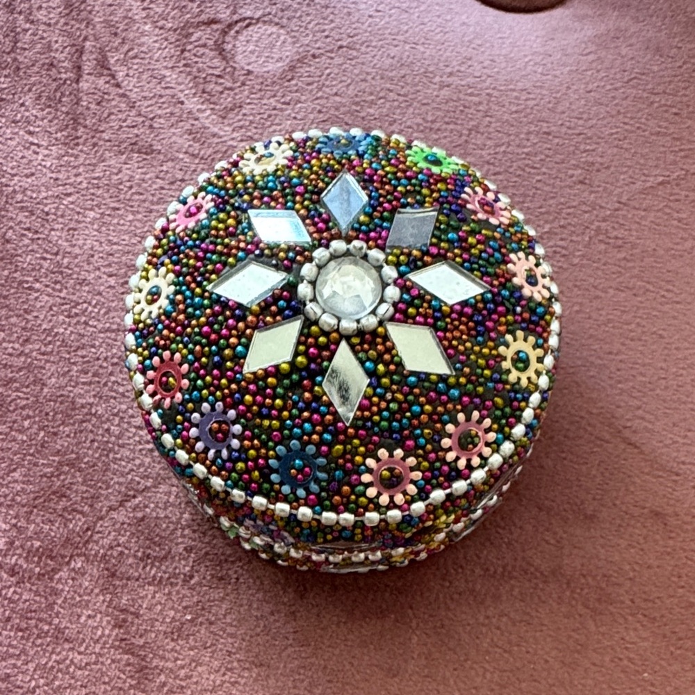 Colorful Beaded Trinket Box
